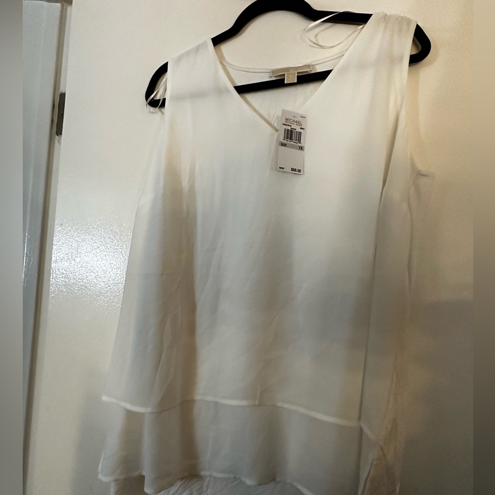 MICHAEL by Michael Kors Sleeveless Layered Top ✨NEW WITH TAGS ✨ vneck size 1X